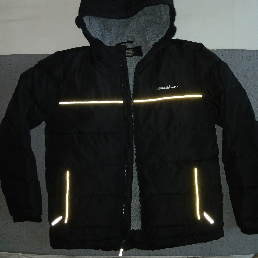 Eddie Bauer Black Jacket with Reflective Accents
